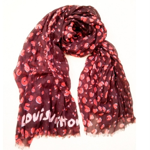 Louis Vuitton Limited Luxury Oversized Leopard Cashmere Silk Italy Scarf - Picture 3 of 6